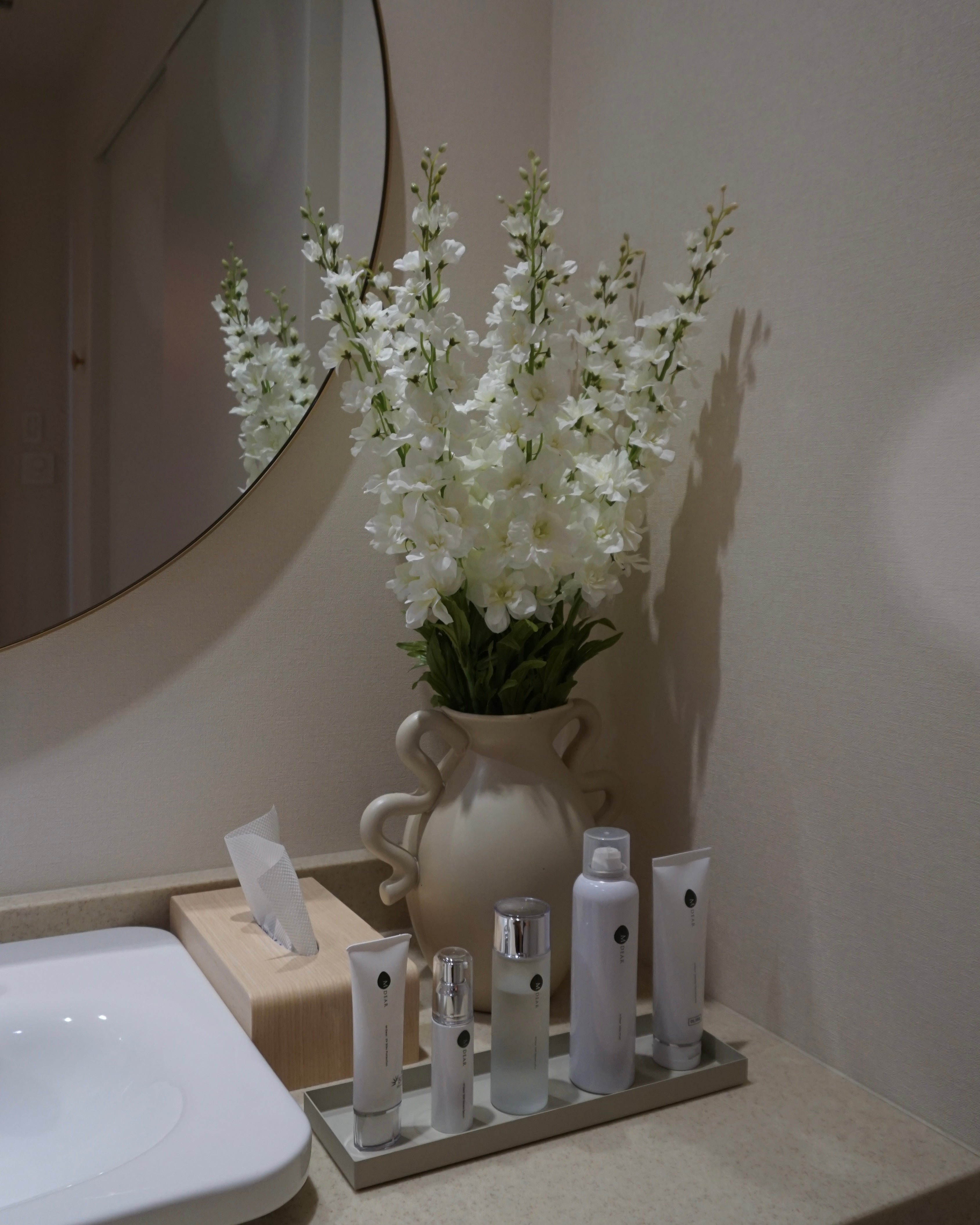 art white Delphinium